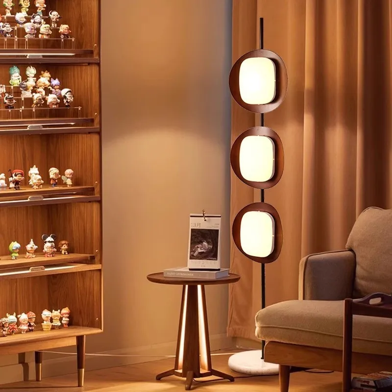 Morden Middle Aged Living Room Sofa Side Floor Light Bedroom Bedside Lamp Creative Design Retro Decoration Standing LED Fixtures