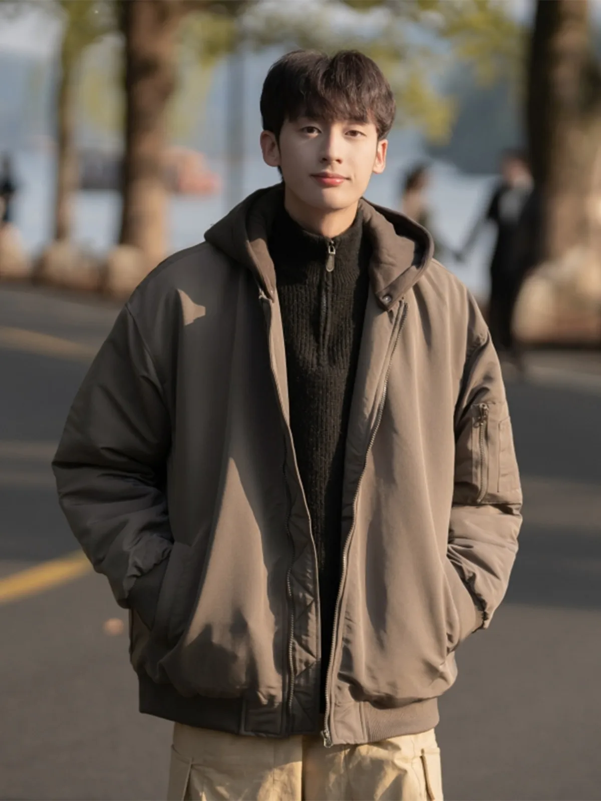 

Ретро-японская мужская хлопковая куртка с капюшоном в рабочем стиле, осенне-зимняя, модная, брендовая, в стиле пилот.