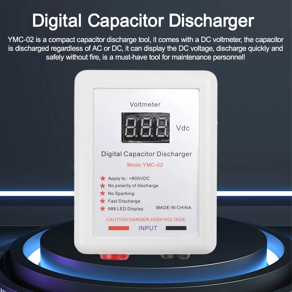 800 В Sparkpen аккумулятор, конденсатор, разрядная ручка, защита от разряда, электрик, инструмент для быстрого разряда напряжения с вольтмером