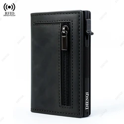 Anti-theft Credit Card Holder Men Wallets Rfid Blocking Aluminum Leather Pop Up Minimalist Wallet Cardholder Wallets for Men