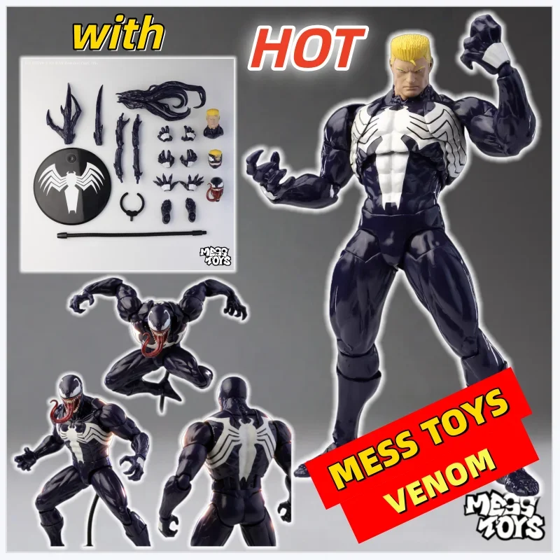 

NEW Mess Toys Venom Lethal Neighbor Spider Man Symbiotic Black Suit Messtoys Spiderman Anime Action Figure Model Doll Gifts Toys