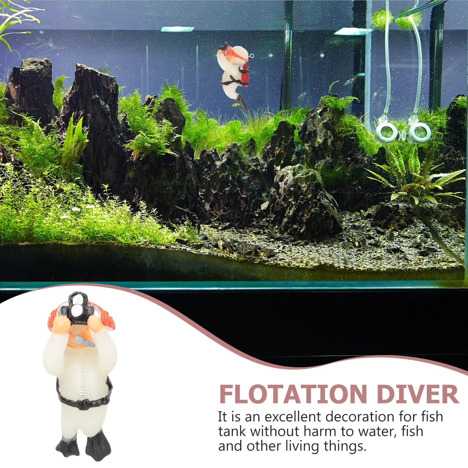 

Night Glow Resin Fish Tank Diver Aquarium Decoration Aquarium Landscape Fish Tank Diver