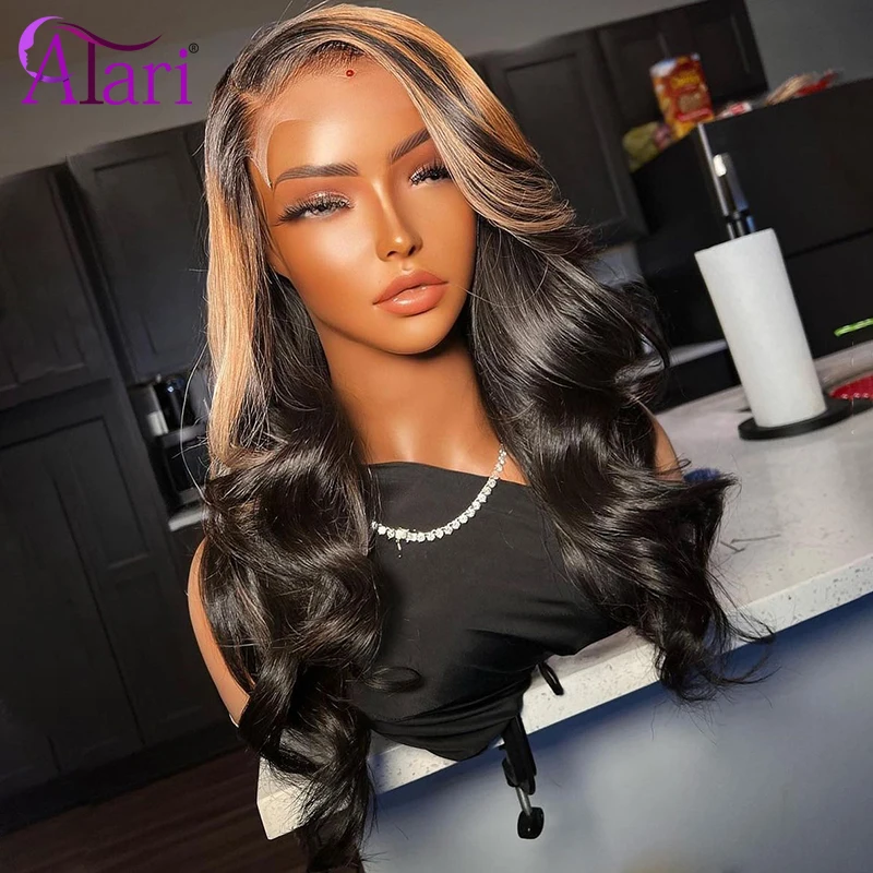 

13x6 13x4 Lace Frontal Body Wave Wig Ombre 27 with Black Transparent Human Hair Wigs 5x5 Lace Clsoure Wig Pre Plucked for Women