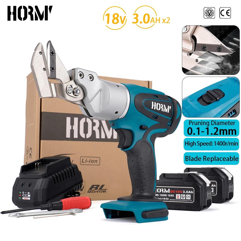 

Hormy Cordless Electric Iron Scissor Metal Cutting Tools Iron Shear Sheet Replaceable Carbon Steel Cutter For Makita 18V Battery