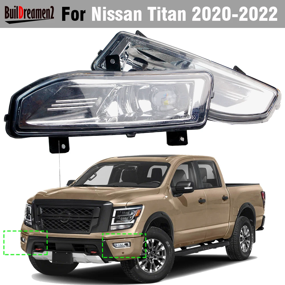 

2 Pieces LED Lens Fog Light For Nissan Titan 2020 2021 2022 30W H11 Truck External Fog Lamp Assembly 4000LM 12V