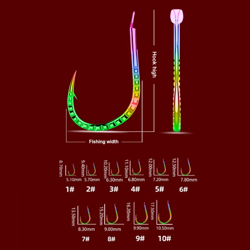 10pcs Dragon Scale Kirin Iseni Dazzling Silver And White Mackerel Big Game Hooks Black Pit Wild Fishing Big Game Bulk Hooks