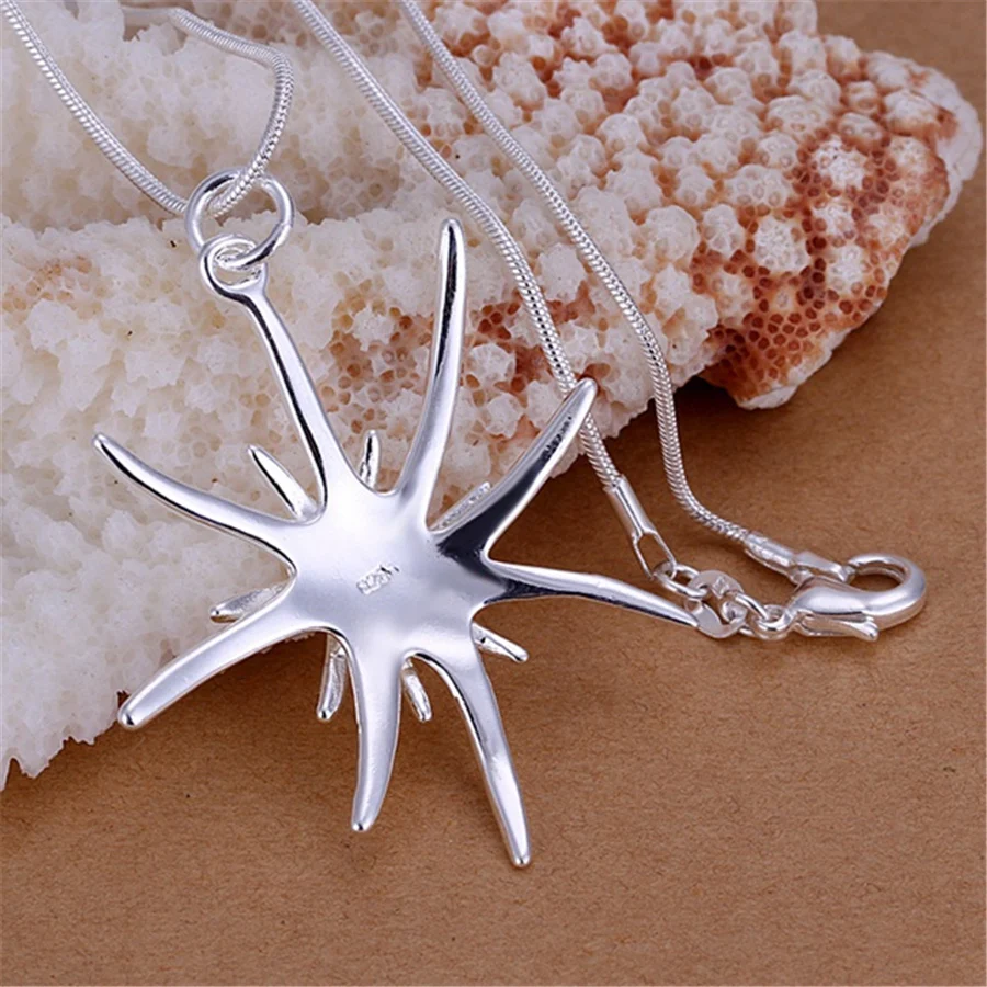 P026 silver color  Promotions Free shipping Beautiful fashion Elegant charms Starfish Noble women lady pretty Necklace jewelry