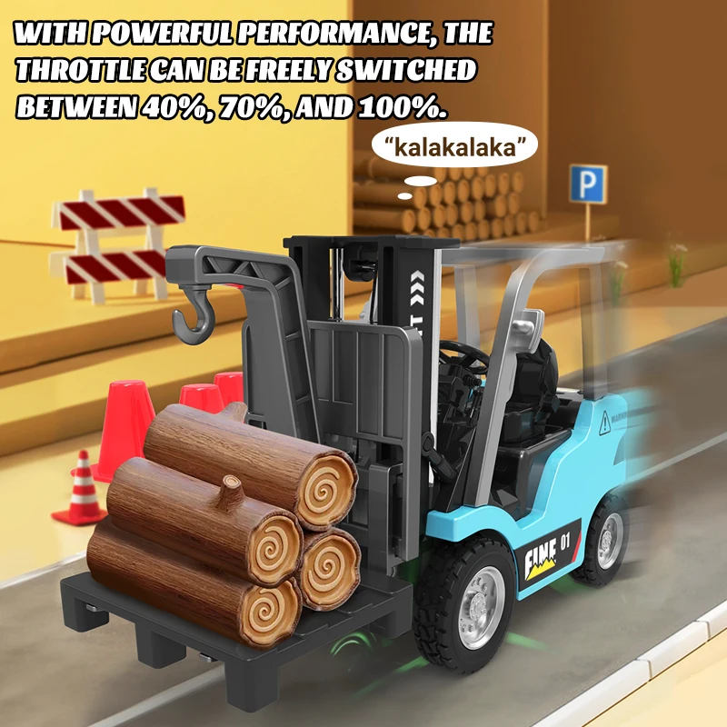 Alloy RC Forklift Truck 2.4G Kids Toys Remote Control Car Toys for Boys Crane Liftable Stunt Car for Children Gift