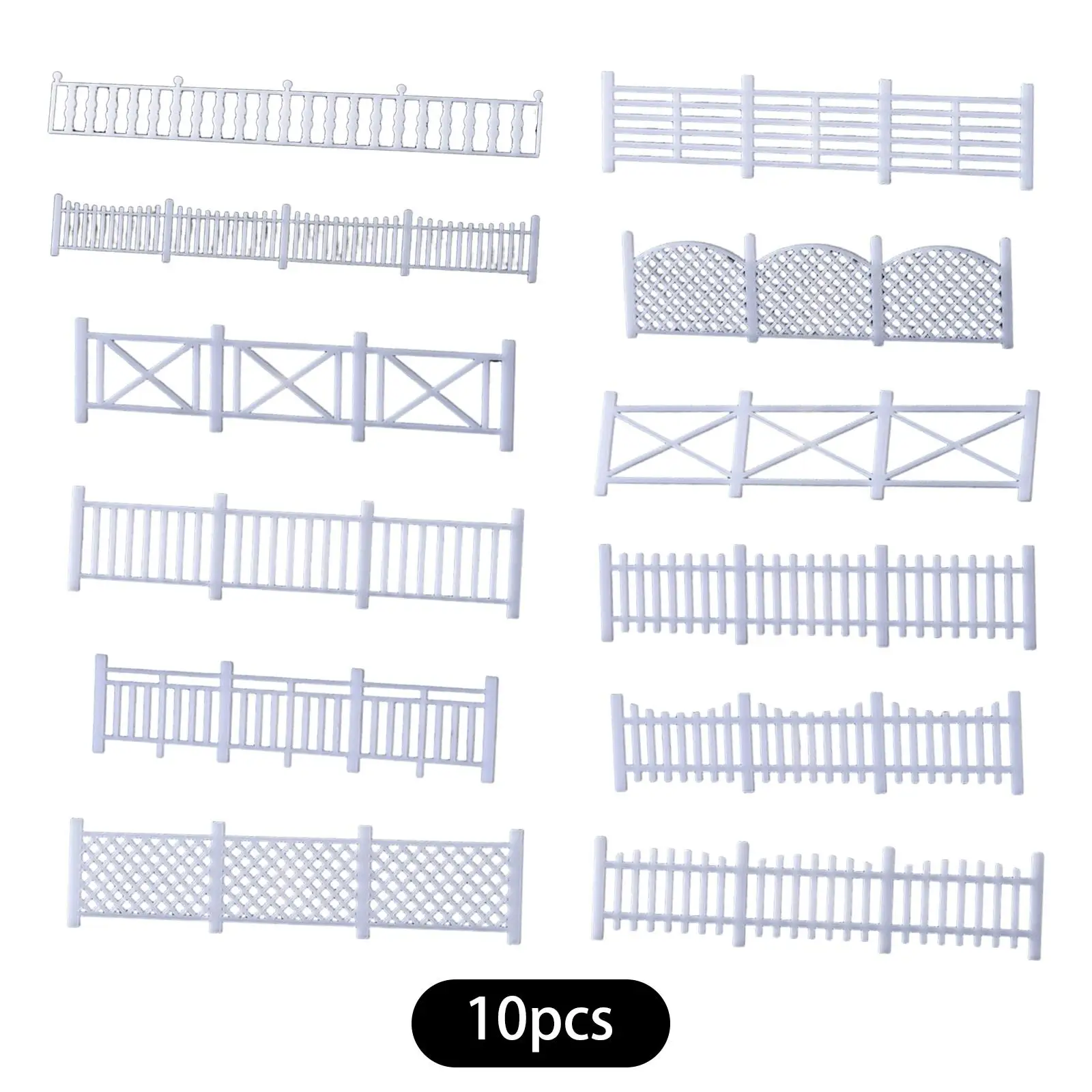 10개 미니어처 울타리 모델 철도 액세서리 1:50 미니용 디오라마 용품