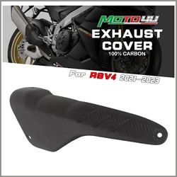 For Aprilia RSV4 TUONO V4 2021 2022 100% Carbon Fiber Exhaust Pipe Cover Fairing Part Kit Motorcycle Modification
