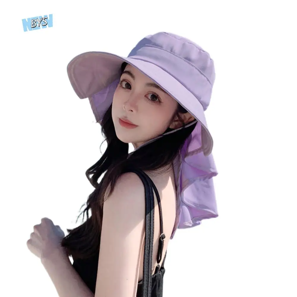 

UV Protection Big Bowknot Sunshade Bucket Hat with Shawl Foldable Bow Sun Hat Adjustable UPF 50+ Aiti UV Fishman Hat Cycling