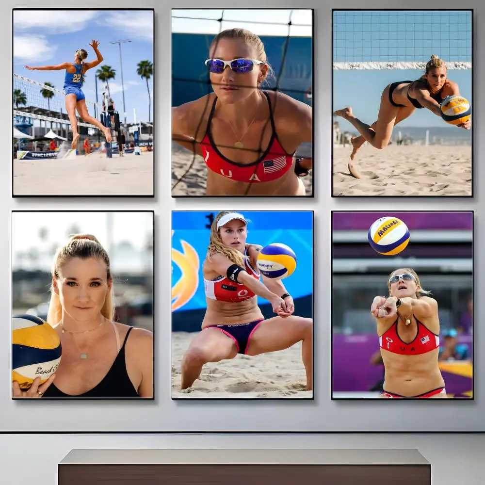 Póster de atleta de voleibol Kerri Walsh Jennings, póster icónico, arte de pared impreso, póster decorativo, decoración del hogar, regalo sin marco