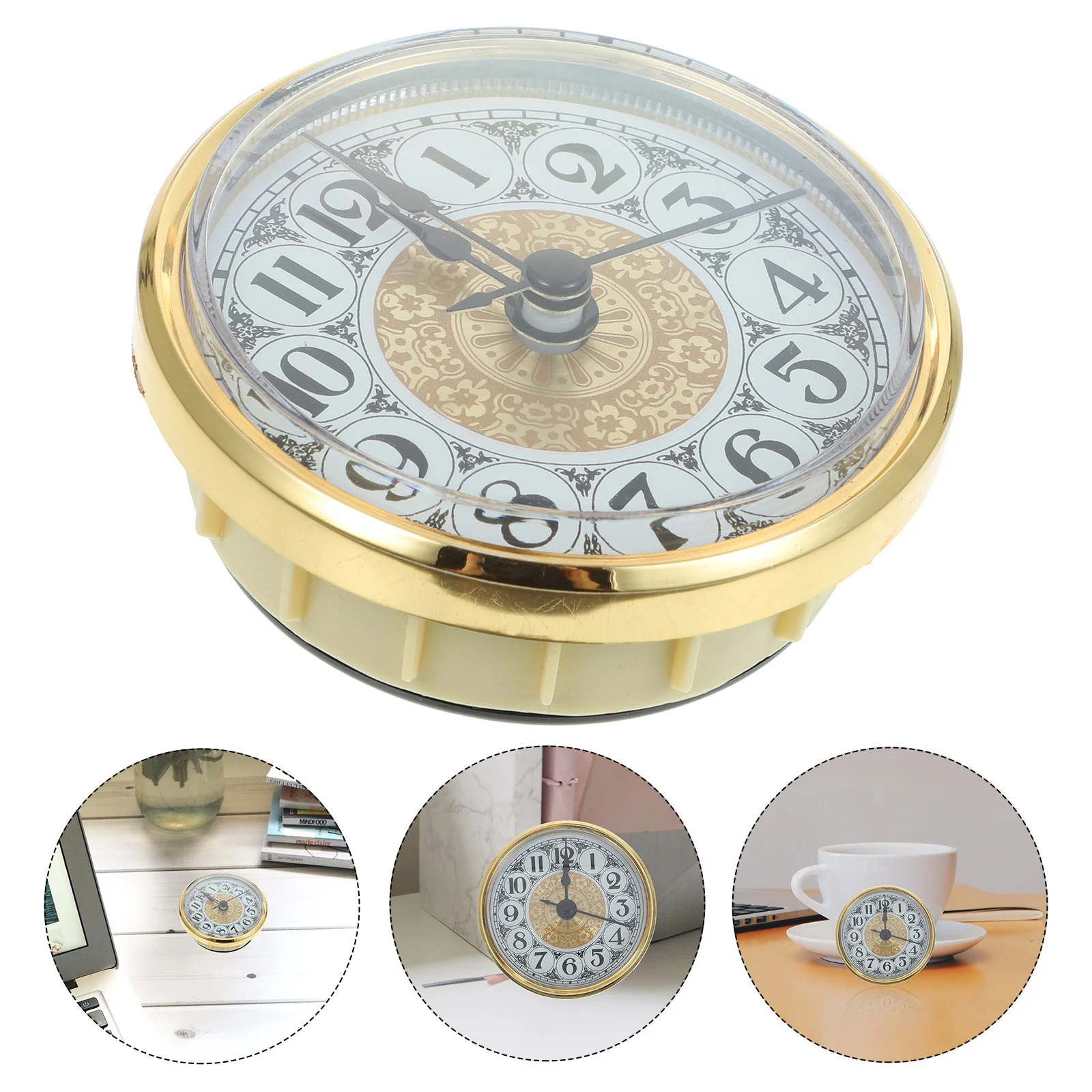 

Wall Clock Faces for Crafts Replacement Insert 70mm Miniature Clocks Golden Making Kit