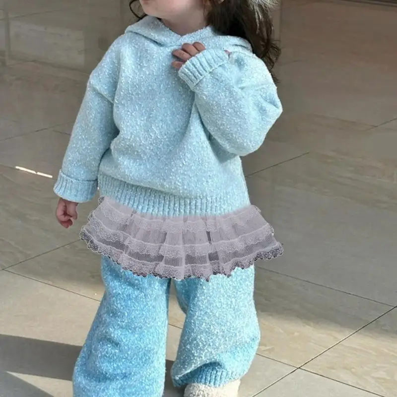 Stylish Little Girls Tulle Skirt Elastic Waist 3-Layer Fart Curtain Stackable 425F