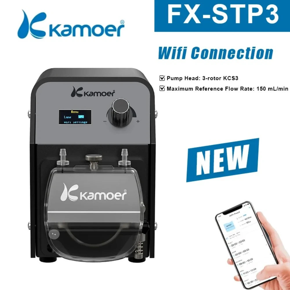 

Kamoer FX-STP3 WIFI Peristaltic Dosing Pump - Continuous Duty, Self-Priming for Reef Aquarium Calcium Reactor Circulation​