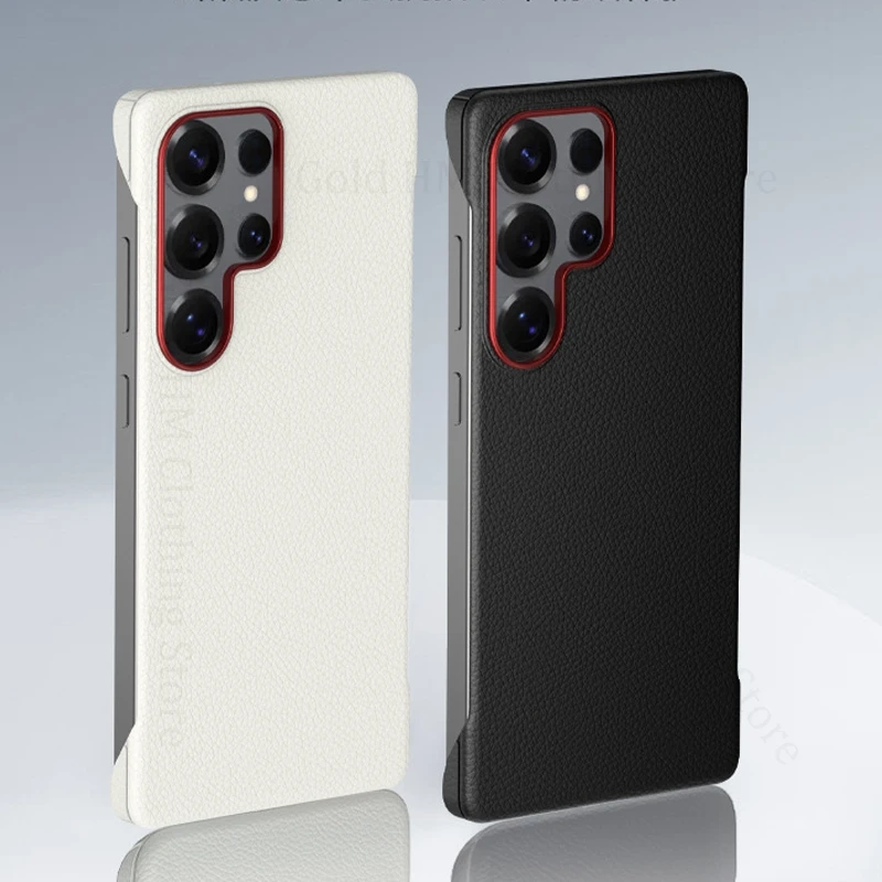 

For Samsung S25 Ultra Hard PC Frameless Phone Case For Galaxy S24 Ultra Solide Color Borderless Shockproof Tough Cover S23 Ultra