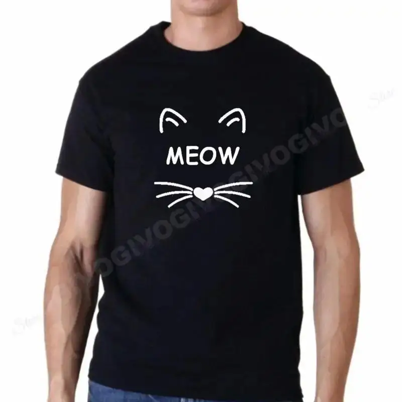 Cat Lovers Meow T Shirt Pet for Him Idea Daddy Funny Fathers Day