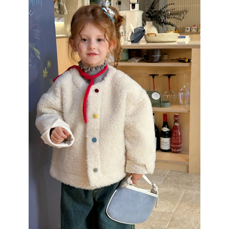 

Cardigan Colorful Button Design Sense Winter Autumn Grils Children New Soft Comfortable Fashionable All-matching Solid