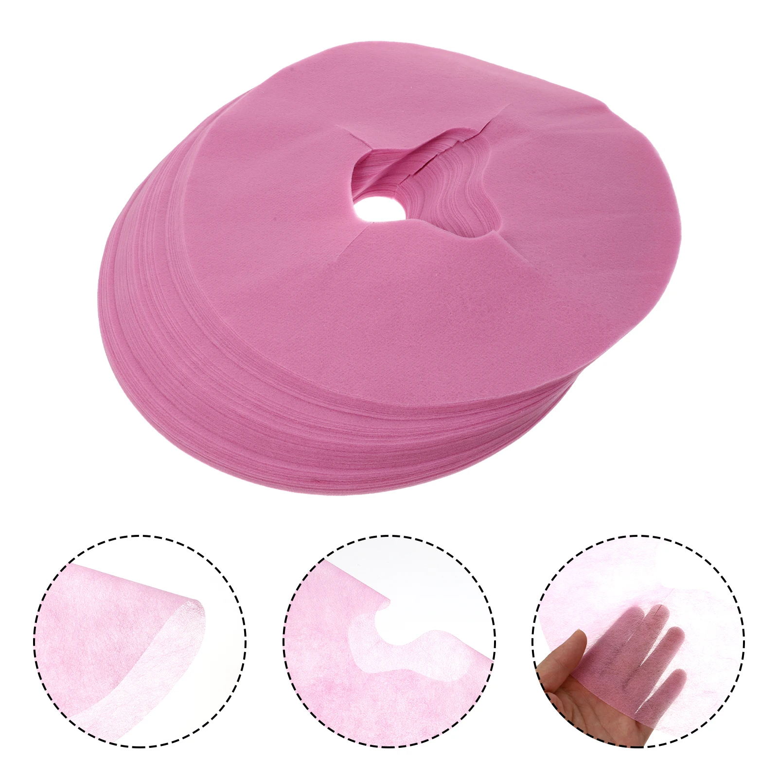 

100 Pcs Disposable Lying Pillow Case Non Woven Massage Face Covers Breathing Hole Design Salons Home Use Soft Edge
