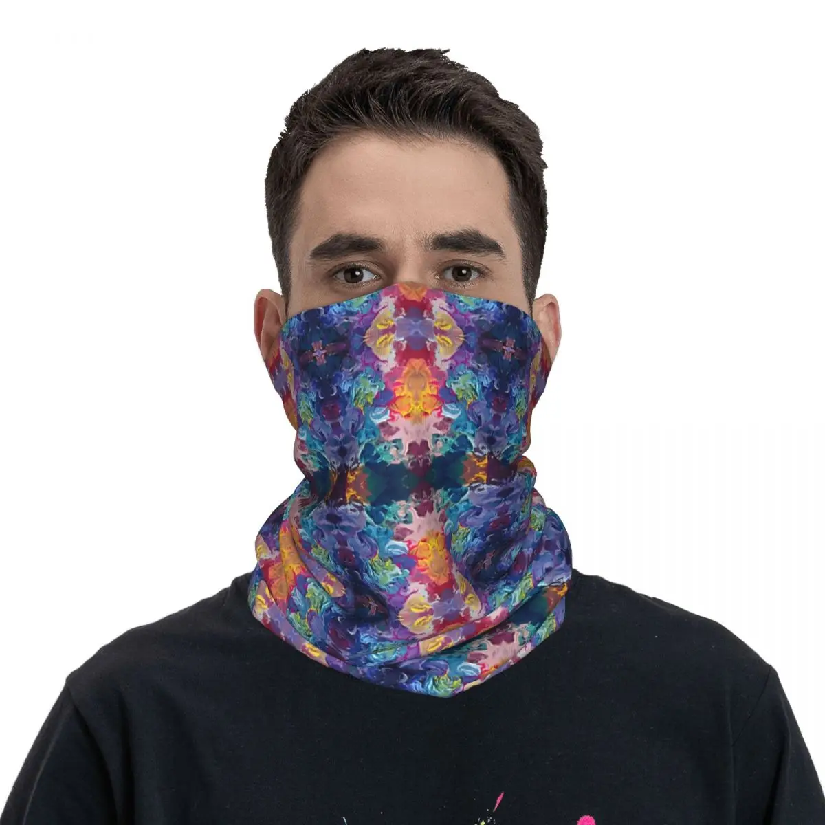 Rainbow Flow Abstraction Thin Wrap Scarf Bandana Neck Gaiter Face Cover Headband