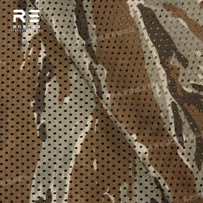 Mesh fabric 120gsm Tiger strip camo camouflage fabric tactical tricot fabric mesh for printed