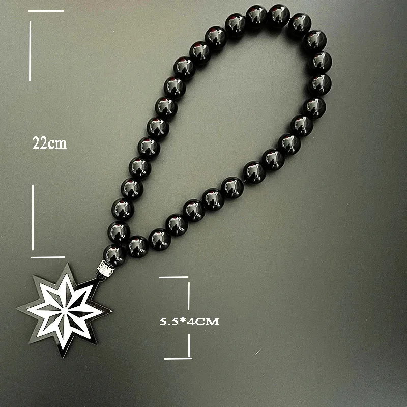 GS25 New Rosary Ornaments Star Necklace 3D Stereo Laser Cutting Pendant Vehicle Rearview Mirror Decoration Acrylic Accessories