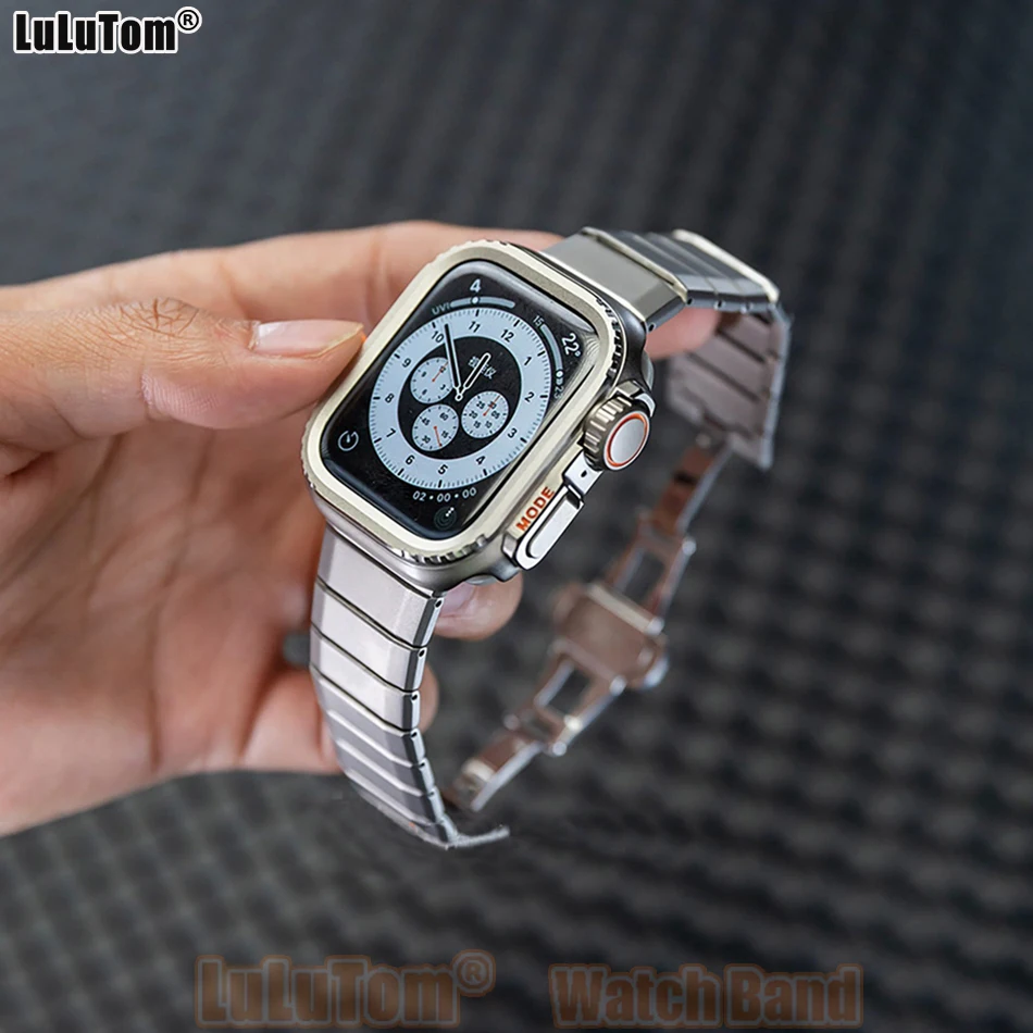 

Мужской ремешок из нержавеющей стали для Apple Watch Ultra 3 2 49 46 45 44 42 мм, Iwatch Series 10 11 9 8 7 6 5 SE, деловой сменный браслет