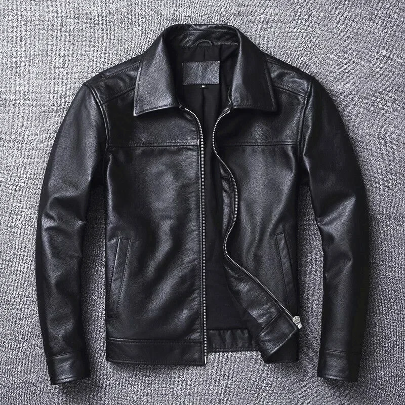 2025 Men's Leather Jacket Natural Men's Genuine Cowhide Jacket Spring and Autumn Casual Black Men's Clothing Asian size S-6XL