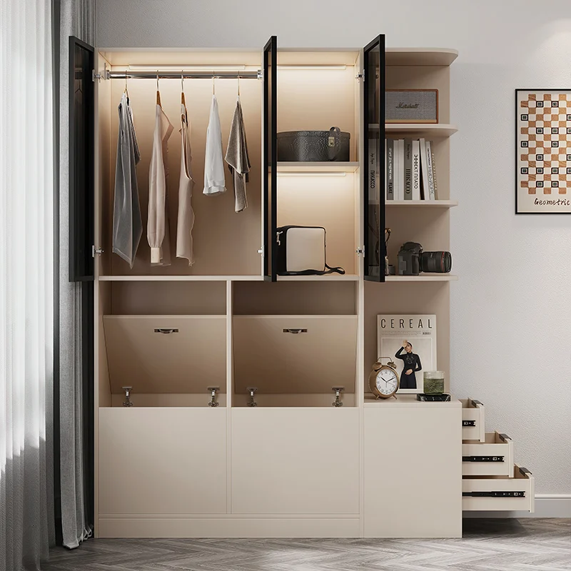 خزانة ملابس بجانب السرير، غرفة نوم منزلية، غرفة صغيرة، خزانة ملابس أطفال، خزانة ملابس معلقة بسيطة، فاخرة خفيفة