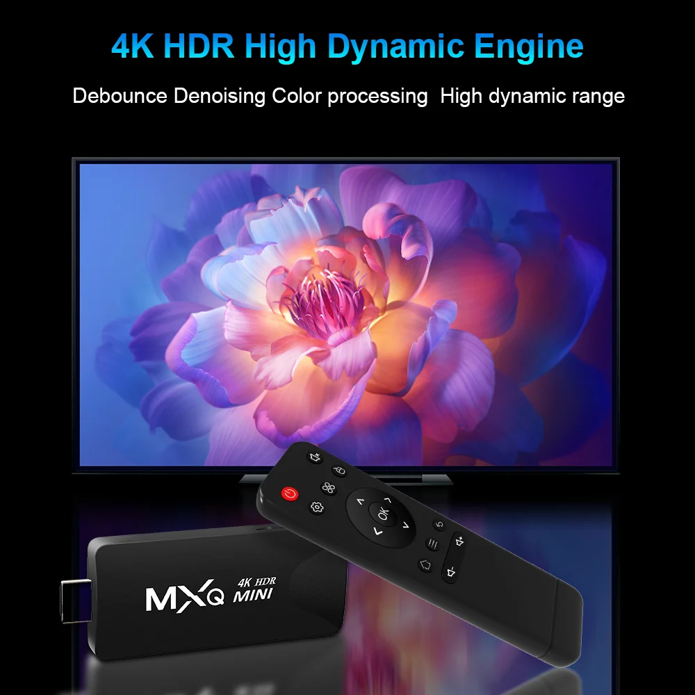 MXQMini TV Stick Android 10 Quad Core 4K HD Play Store 2.4G Wifi Smart TV Box Android H.265 Odtwarzacz multimedialny Set Top Box