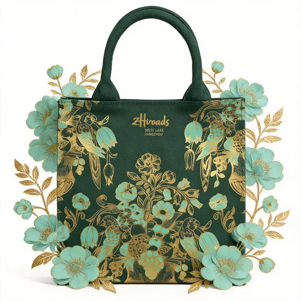 Luxury Designers Cotton Eco-Friendly Green Tote Bag for Ladies Eco Shopping Bag