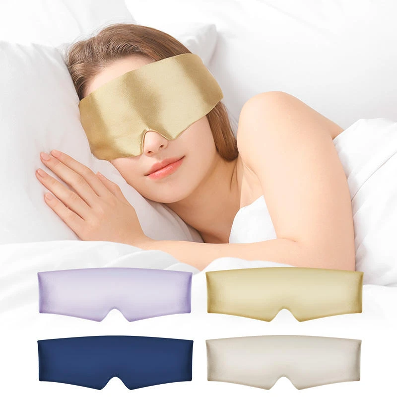 

Double-Sided Warm Cool Light-Block Eye Mask New Style Knitt Eye Masks Breathable Soft Face Mask High-End Smooth Blindfol Fabric
