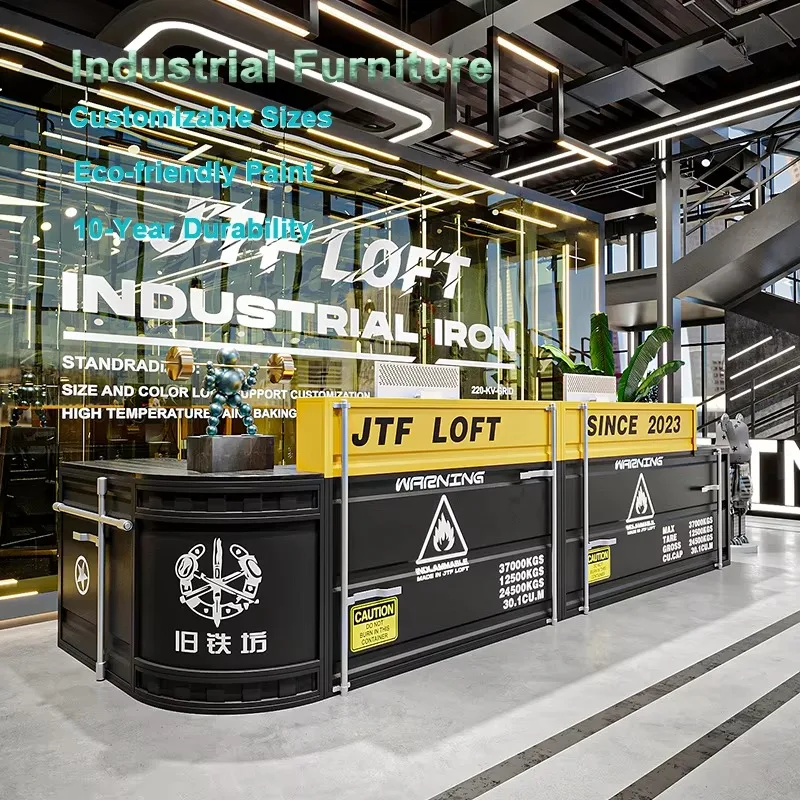 Factory Direct Commercial Grade Metal Workstation Heat Resistant Surface Customizable Height Bakery Food Court Bar Counter