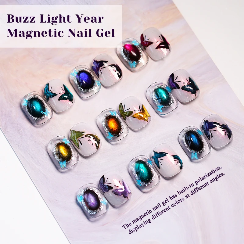MEET ACROSS 7ml Color Galaxy Effect Magnetic Gel High Saturation Autumn Winter Dark Cat Eye Gel Polish Semi-permanent Nails Art