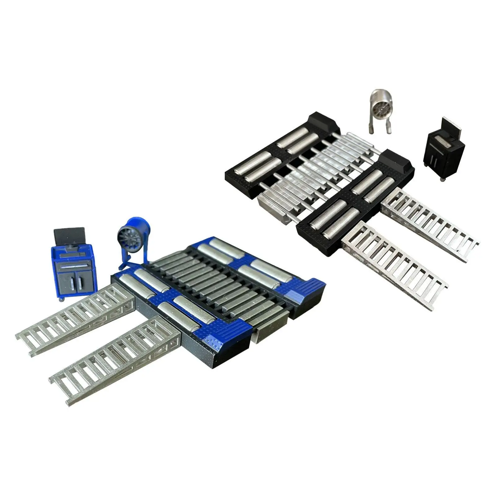 Juego de motores de caballos de garaje a escala 1/64, resistente, herramienta de reparación de automóviles, modelo de adorno, decoración de escena de Micro garaje en miniatura realista