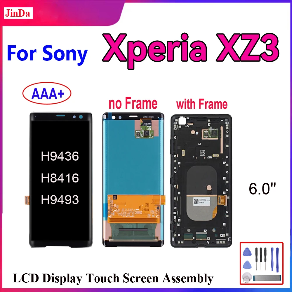 AAA + 6,0-дюймовый ЖК-дисплей для SONY Xperia XZ3 H9436 H8416 H9493, ЖК-дисплей, дигитайзер сенсорного экрана в сборе, рамка для SONY XZ3, замена ЖК-дисплея