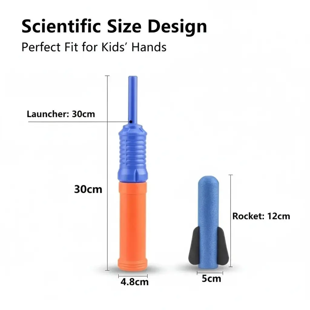 3Pcs Hand-Propelled Rocket Launcher Toy Set Foam Rocket Child Outdoor Birthday Gift Family Interactive Funny Game Party Discount