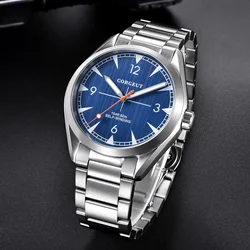 41mm Corgeut Miyota 8215 Movement Luxury Blue Black Automatic Men's Watch Sapphire Glass Date Luminous Brushed Bezel