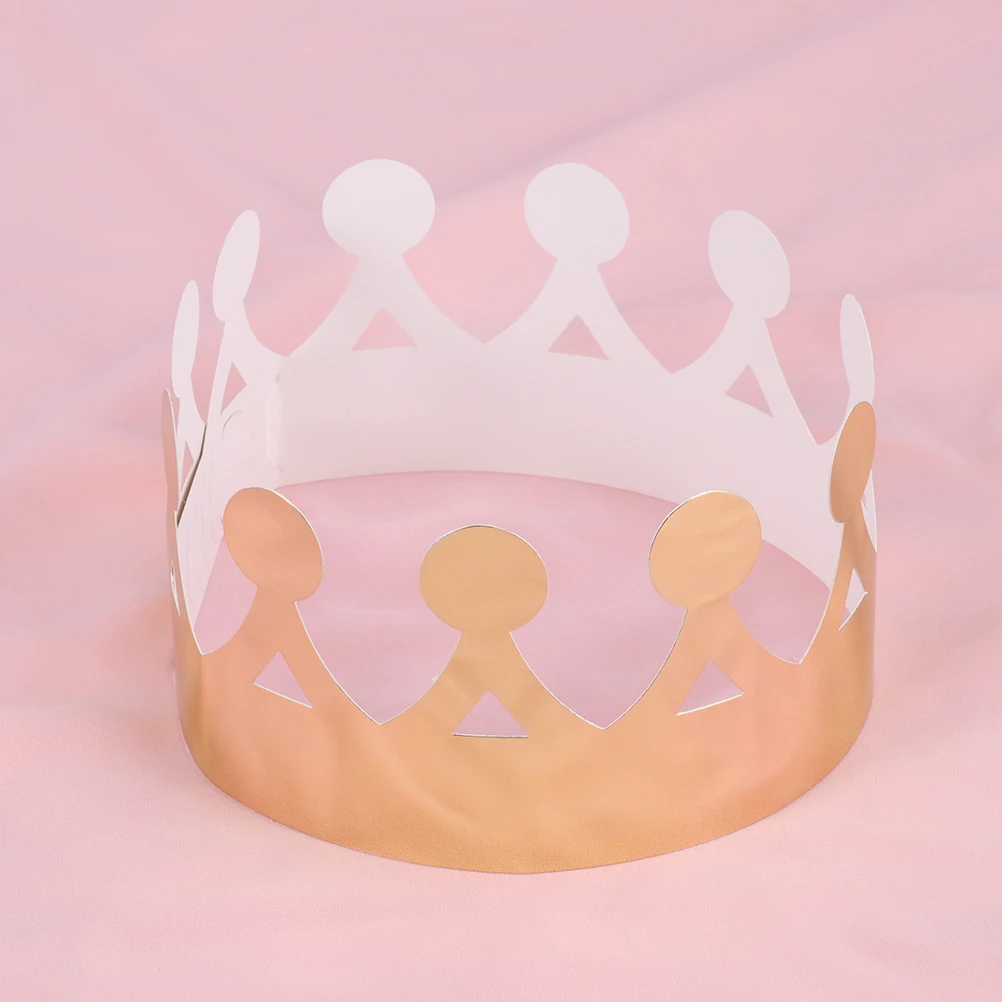 

12pcs Crown Hat s Birthday Party Decorative Paper Cap Child Fun Bright Color Happy Atmosphere Creative Gift