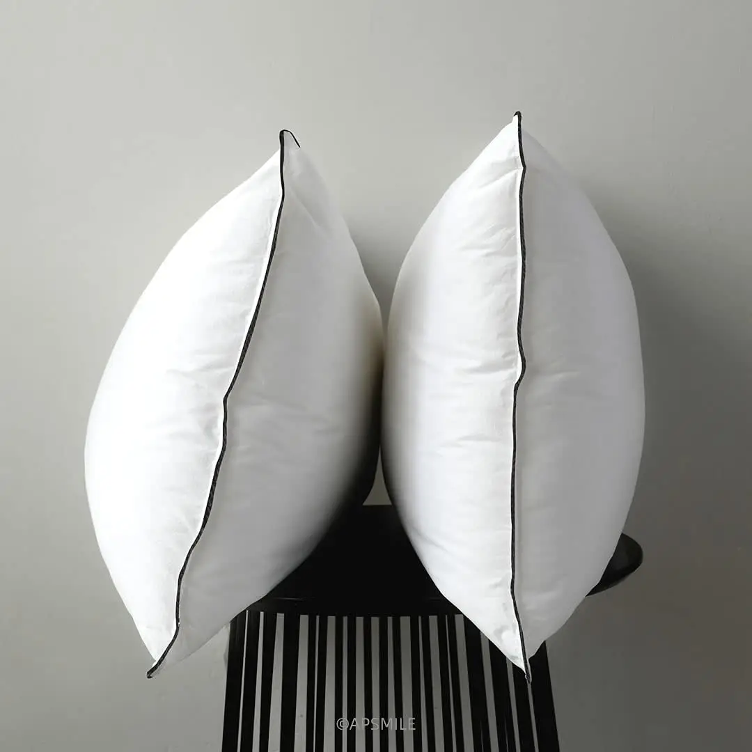 

Набор из 2 органических подушек с наполнителем из перьев и пуха, стандартный размер, с хлопковым чехлом, гибридный наполнитель для комфортного сна