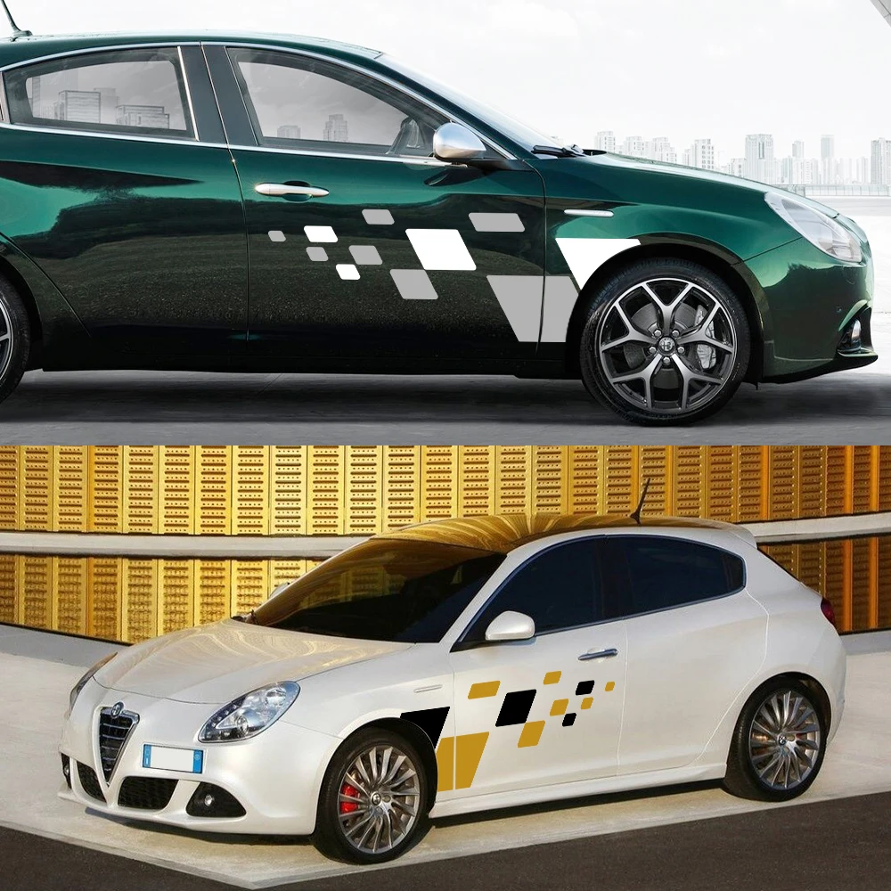 

Для Alfa Romeo Giulietta Racing Sport Graphics 2 шт. боковые наклейки для автомобиля виниловая пленка декоративные наклейки авто аксессуары для внешней тюнинга