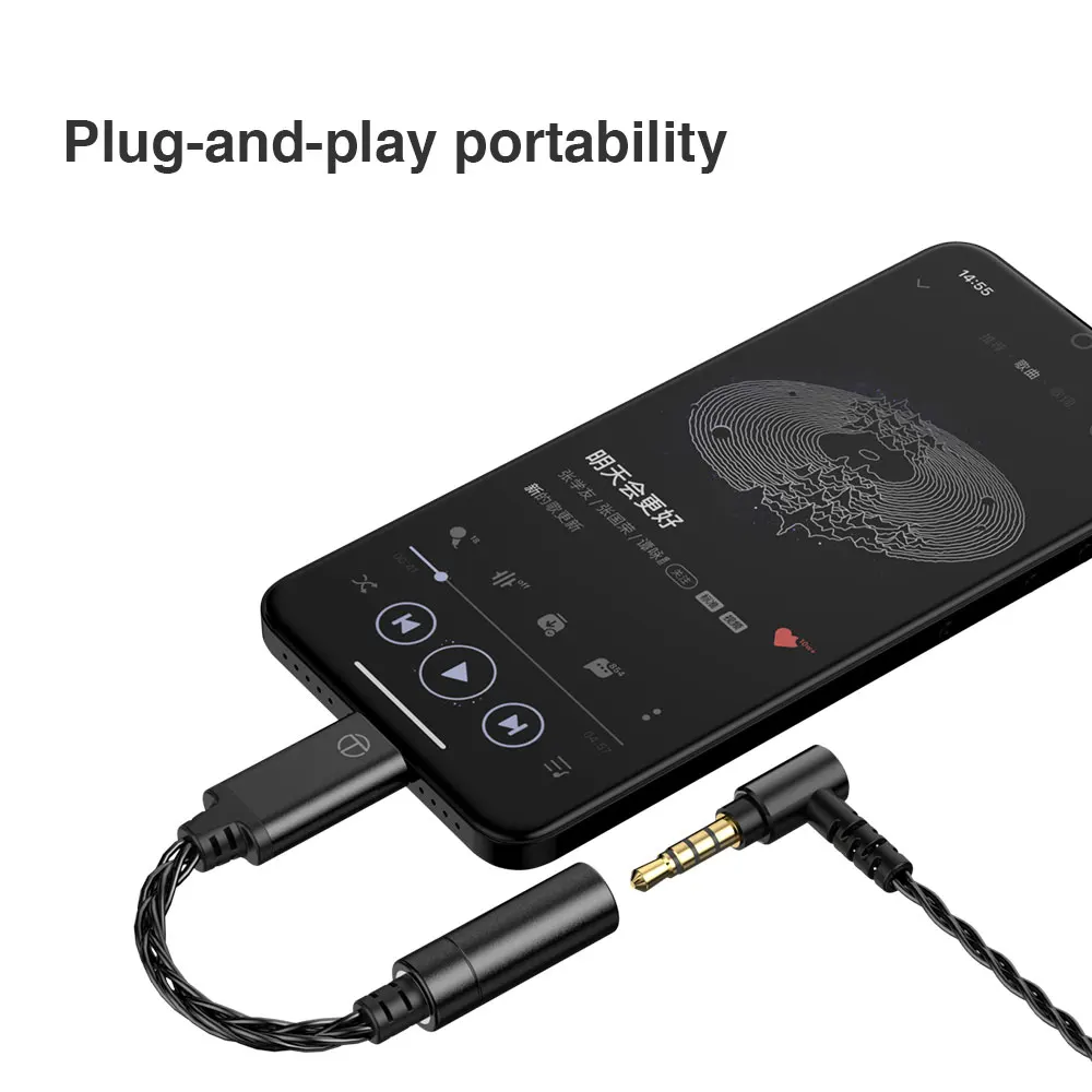 TRN TE DAC AMP Adapter Type-C To 3.5mm Audio Cable chip Earphone Amplifier PCM 96kHz