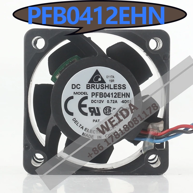 

Вентилятор охлаждения 4 см New Delta 12V 0.72A AC EC 4028 с высоким объемом воздушного потока, мощный, с двойным шарикоподшипником PFB0412EHN-6D03 40X40X28MM