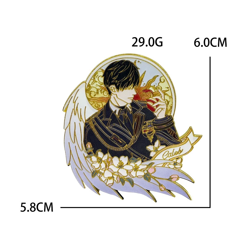 Love And Deepspace Caleb Cosplay-Abzeichen Anime-Charakter Weihnachtsbroschen Pins Weihnachtsfeier-Requisiten Fans Neujahrsgeschenke – Detail 6