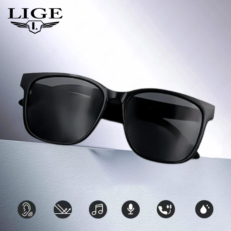 

Солнцезащитные очки LIGE с защитой от синего UV400, поляризационные спортивные наушники с искусственным интеллектом голоса, очки для беспроводных звонков, новые для мужчин и женщин