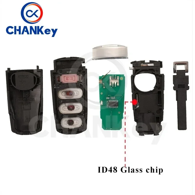 CHANKey Smart Remote Car Key Fob 4 Buttons 315MHz ID48 For VW Volkswagen Passat 2006-2013 CC 2009-2015 FCCID NBG009066T