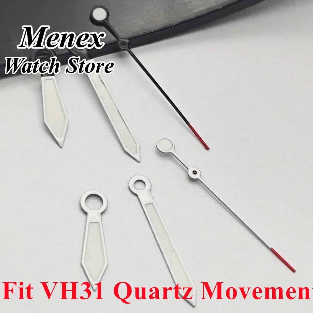 VH31 Quartz Movement Watch Hands White/Black 8.5mmX12.5mmX12.5mm Green Luminous Feature Watch Accessories Parts