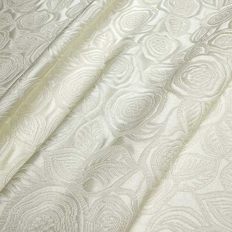 High Quality Rose Love Four Colors Silk Jacquard Silk Cotton Satin Silkworm Silk Fabric Shirt Dress Kafuu Gown Fabric