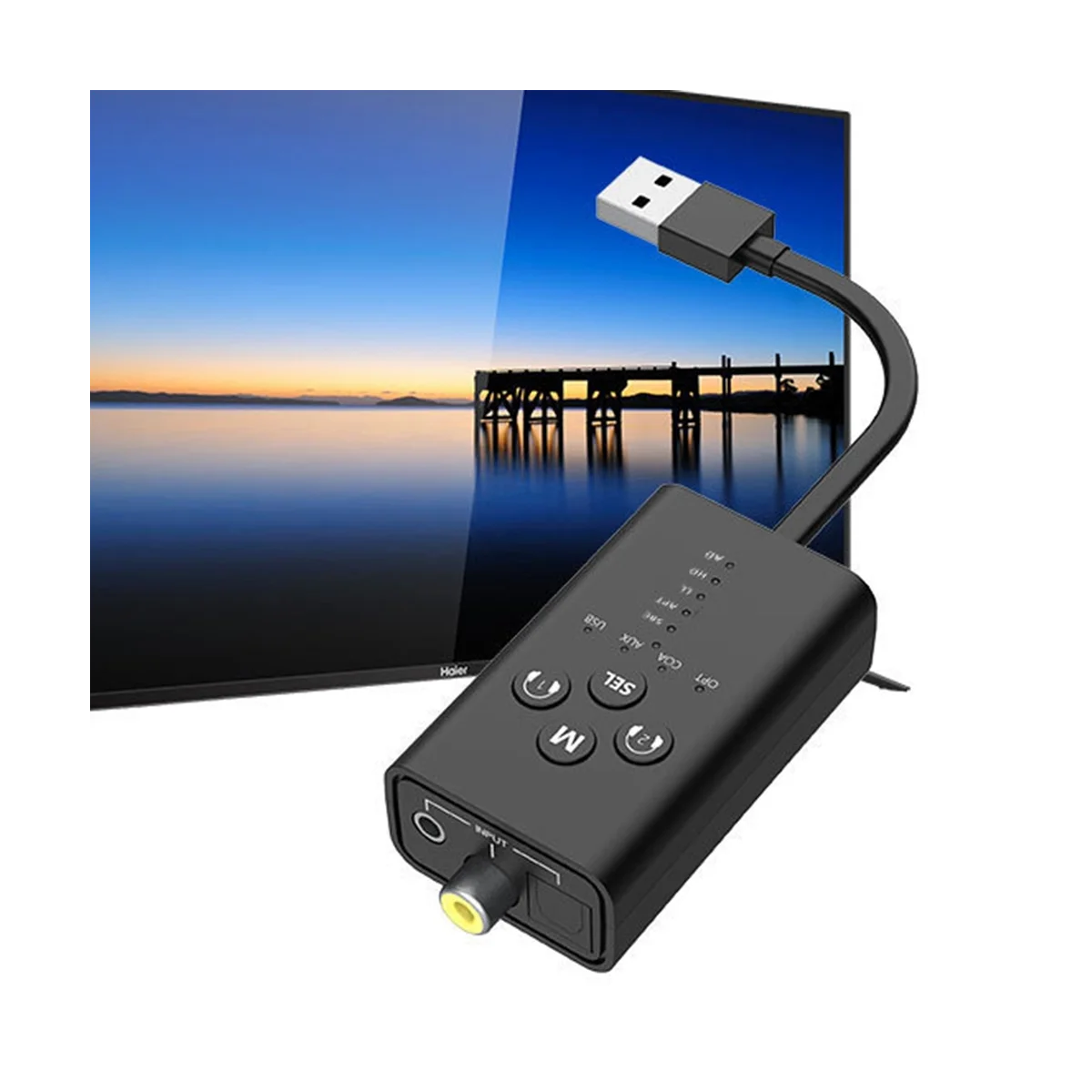 A57G-USB Bluetooth 5.2 Sender Audio AptX Wireless Stereo für Musikadapter mit Mikrofon 3,5 mm R/L