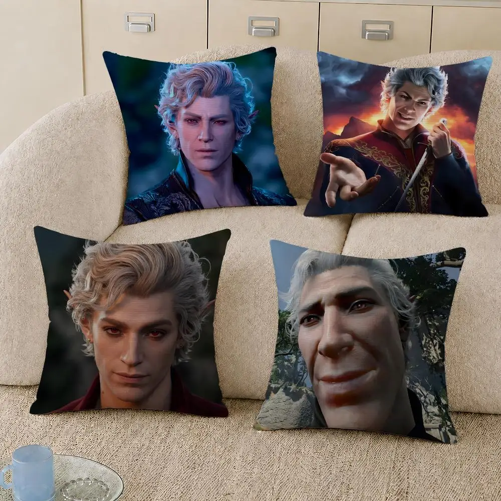 Game Astarion Baldurs Gate 3 BG3 Cushion Cover Decorative Pillowcase Soft Short Plush Cozy Durable Sofa Home Decor Items Gift